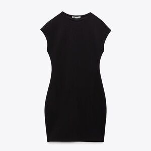 Zara Black Mini Knit Dress Xsmall